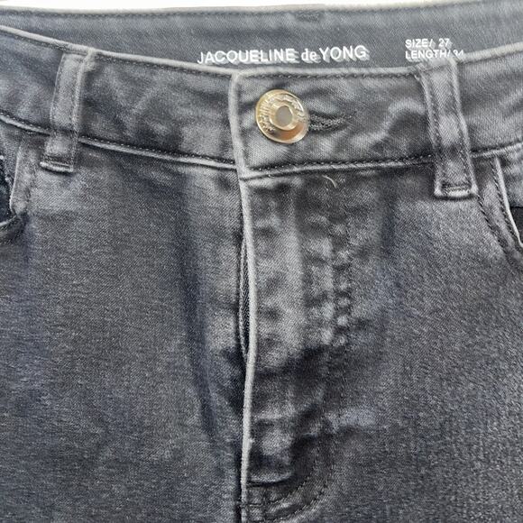 JACQUELINE DE YONG Jona Black Fade High Waist Skinny Jeans Sz 27 - Picture 7 of 8